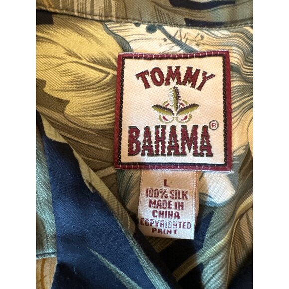 Tommy Bahama Mens 100% Silk Hawaiian Shirt L Floral Tropical Print Short Sleeve - Picture 2 of 4